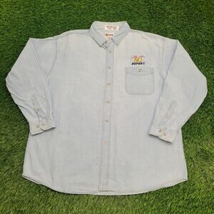Jeff-Gordon Dupont Button Shirt XL 27x32 Baggy Chambray Denim